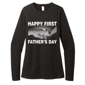 Happy First Father's Day Womens CVC Long Sleeve Shirt