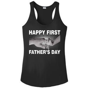 Happy First Father's Day Ladies PosiCharge Competitor Racerback Tank