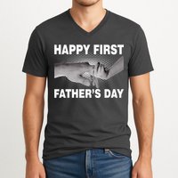 Happy First Father's Day V-Neck T-Shirt