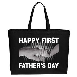 Happy First Father's Day Cotton Canvas Jumbo Tote