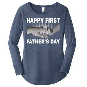 Happy First Father's Day Women's Perfect Tri Tunic Long Sleeve Shirt