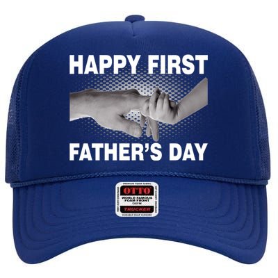 Happy First Father's Day High Crown Mesh Back Trucker Hat