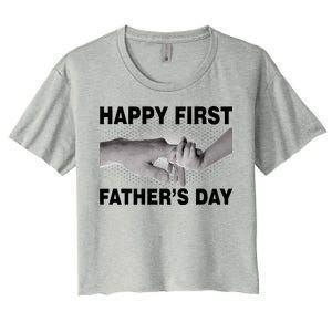 Happy First Father's Day Women's Crop Top Tee