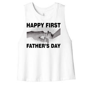 Happy First Father's Day Women's Racerback Cropped Tank