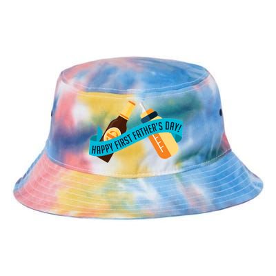 Happy First Father's Day Baby Bottle Tie Dye Newport Bucket Hat