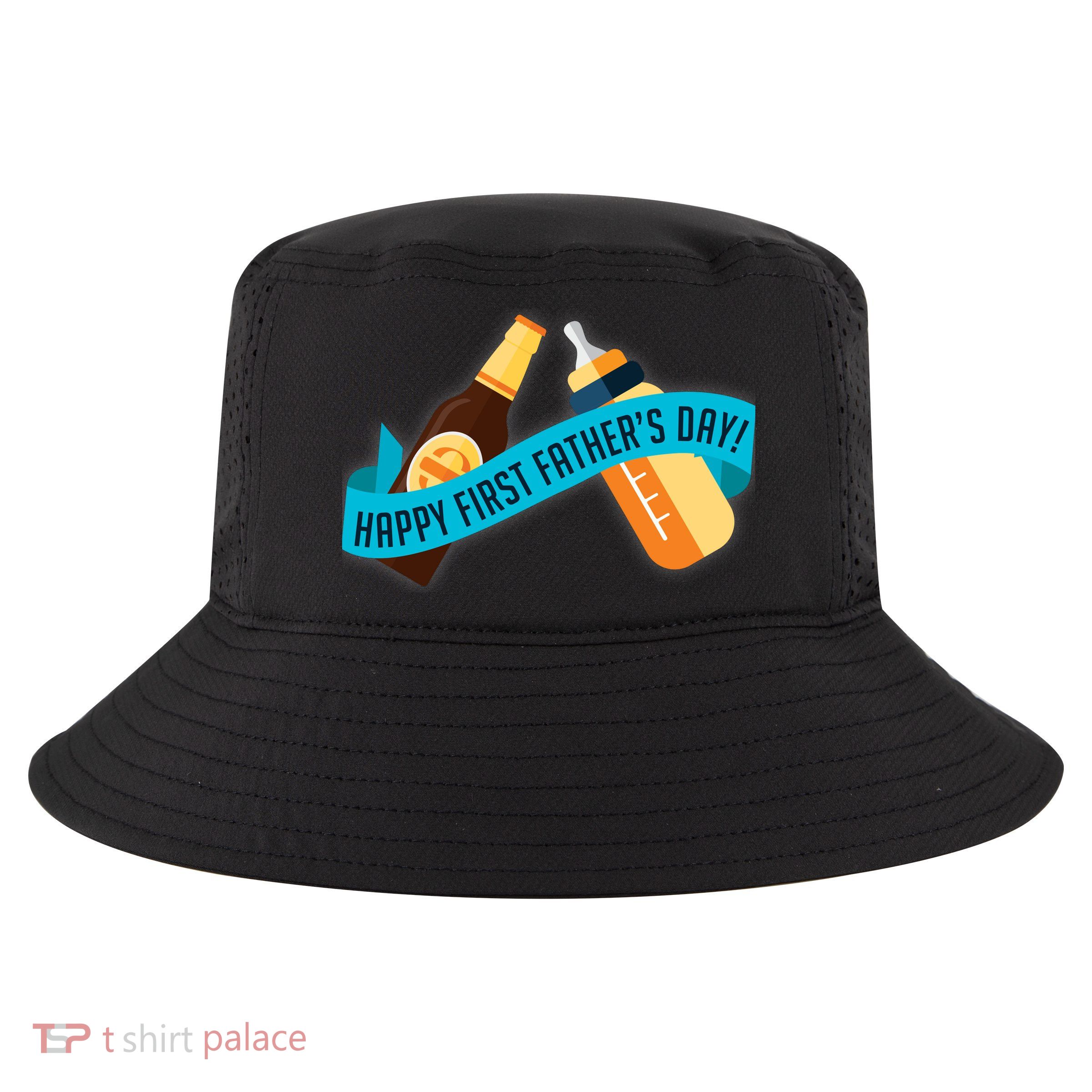 Happy First Father's Day Baby Bottle Cool Comfort Performance Bucket Hat