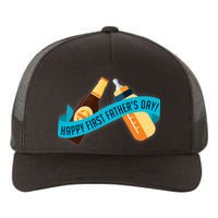 Happy First Father's Day Baby Bottle Yupoong Adult 5-Panel Trucker Hat