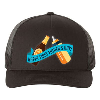 Happy First Father's Day Baby Bottle Yupoong Adult 5-Panel Trucker Hat