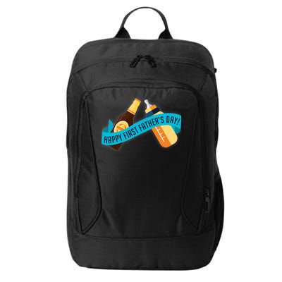 Happy First Father's Day Baby Bottle City Backpack