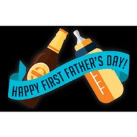 Happy First Father's Day Baby Bottle Bumper Sticker