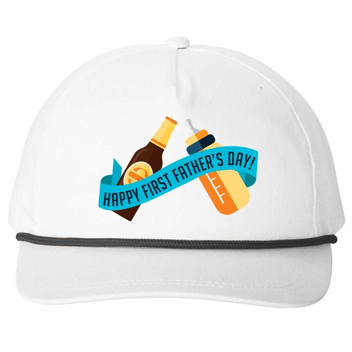 Happy First Father's Day Baby Bottle Snapback Five-Panel Rope Hat