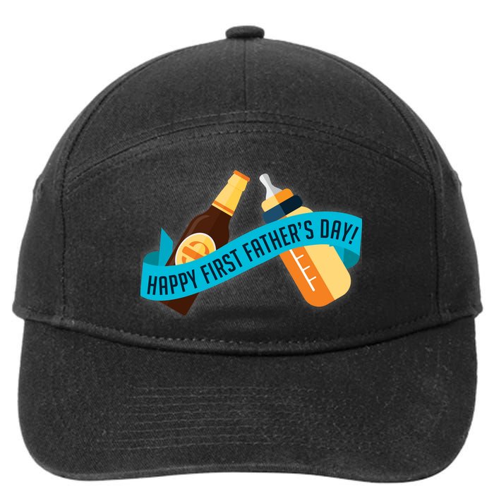 Happy First Father's Day Baby Bottle 7-Panel Snapback Hat