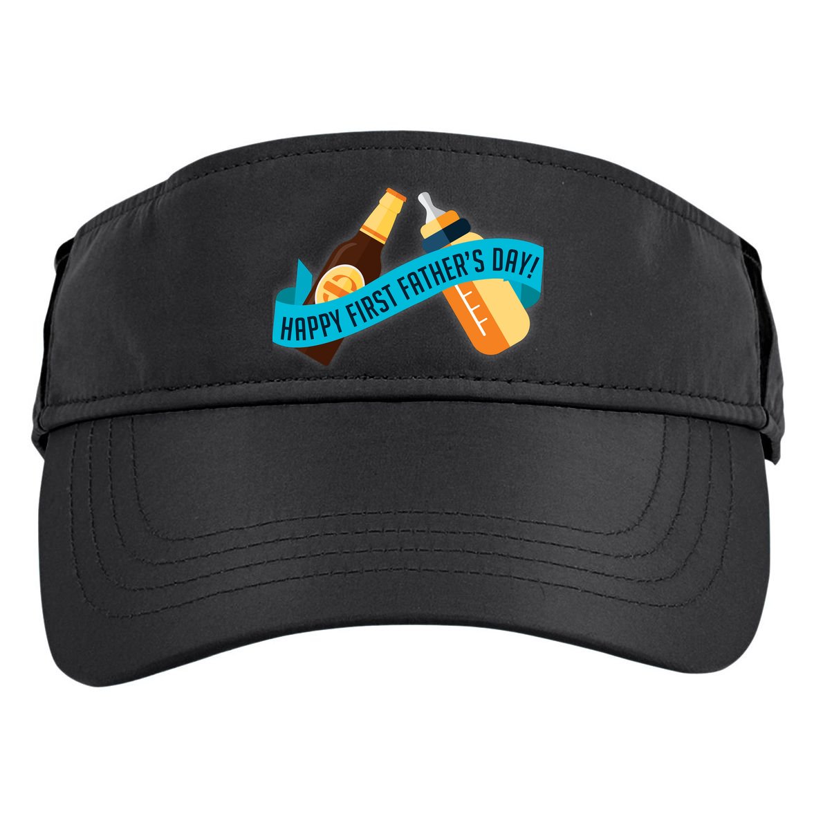 Happy First Father's Day Baby Bottle Adult Drive Performance Visor