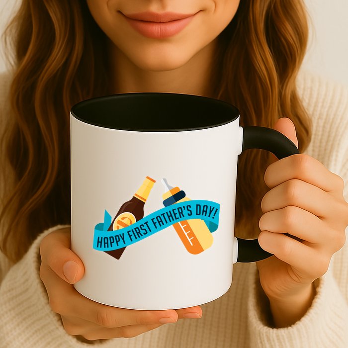 Happy First Father's Day Baby Bottle Mug