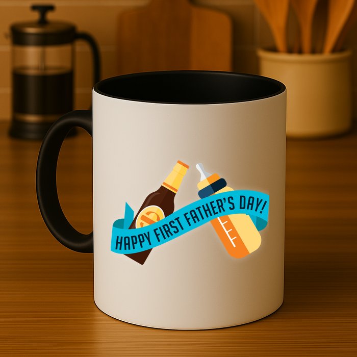 Happy First Father's Day Baby Bottle Mug