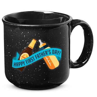 Happy First Father's Day Baby Bottle 15oz Campfire Ceramic Mug