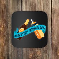 Happy First Father's Day Baby Bottle Coaster