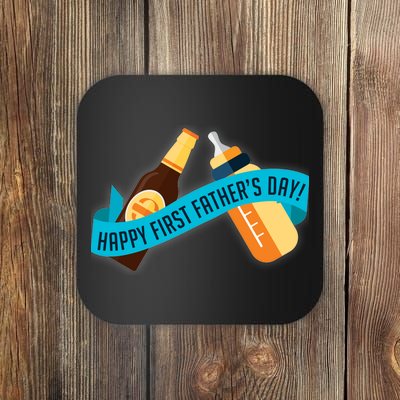 Happy First Father's Day Baby Bottle Coaster