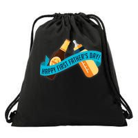 Happy First Father's Day Baby Bottle Drawstring Bag