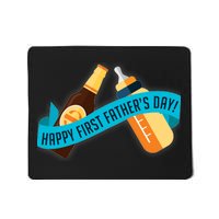 Happy First Father's Day Baby Bottle Mousepad