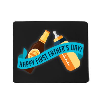 Happy First Father's Day Baby Bottle Mousepad