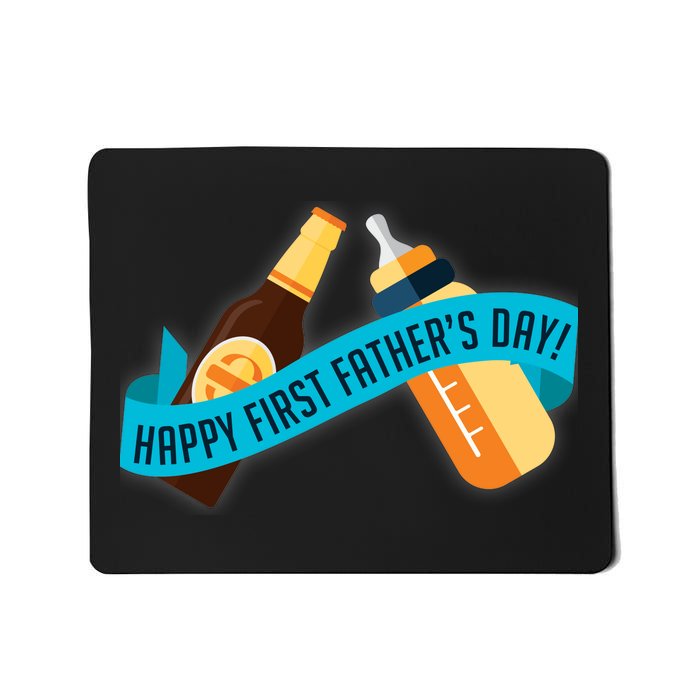 Happy First Father's Day Baby Bottle Mousepad