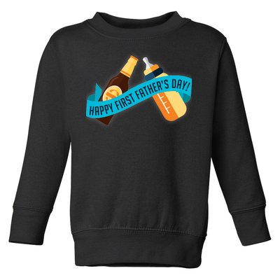 Happy First Father's Day Baby Bottle Toddler Sweatshirt