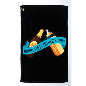 Happy First Father's Day Baby Bottle Platinum Collection Golf Towel