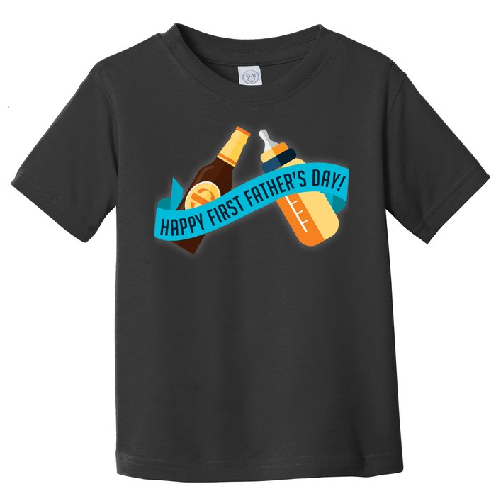 Happy First Father's Day Baby Bottle Toddler T-Shirt