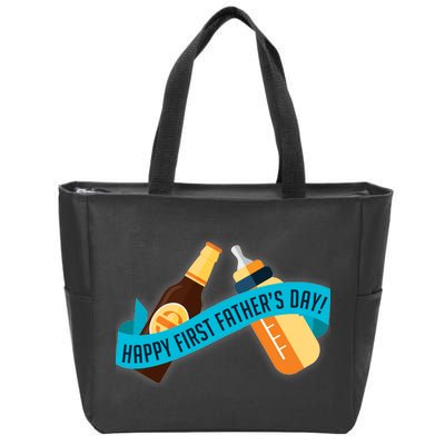 Happy First Father's Day Baby Bottle Zip Tote Bag