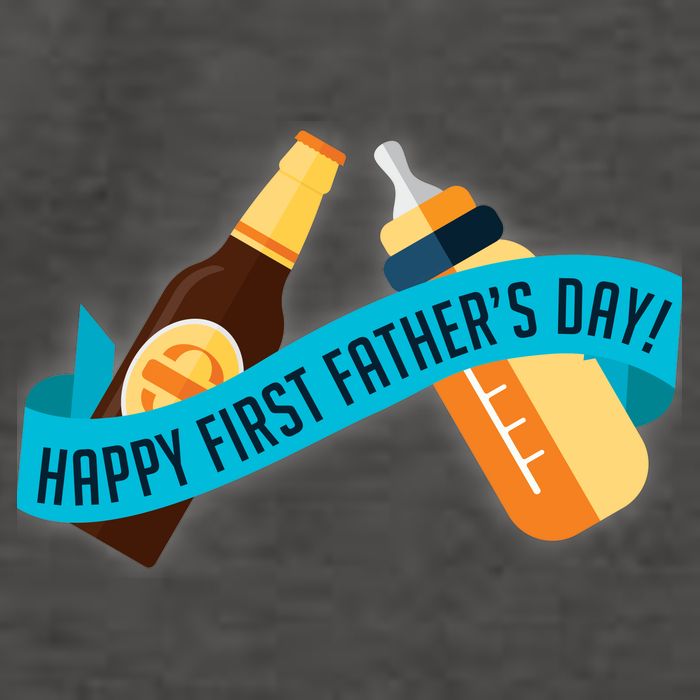 Happy First Father's Day Baby Bottle Vector Backpack