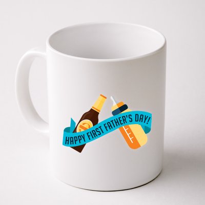 Happy First Father's Day Baby Bottle Coffee Mug