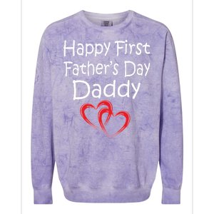 Happy First Father's Day Daddy Colorblast Crewneck Sweatshirt