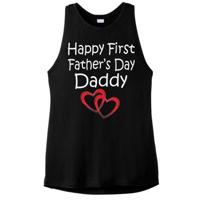 Happy First Father's Day Daddy Ladies PosiCharge Tri-Blend Wicking Tank