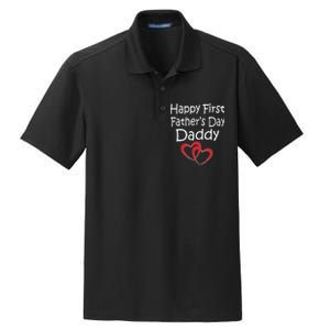 Happy First Father's Day Daddy Dry Zone Grid Polo