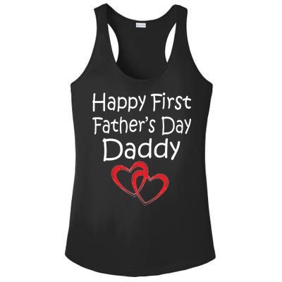 Happy First Father's Day Daddy Ladies PosiCharge Competitor Racerback Tank