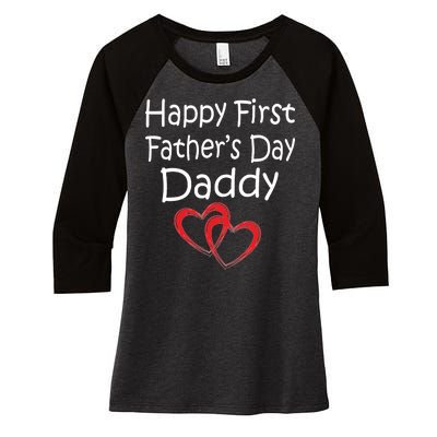 Happy First Father's Day Daddy Women's Tri-Blend 3/4-Sleeve Raglan Shirt