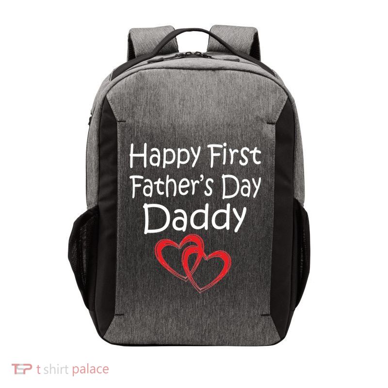 Happy First Father's Day Daddy Vector Backpack