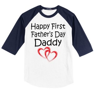 Happy First Father's Day Daddy Baseball Sleeve Shirt