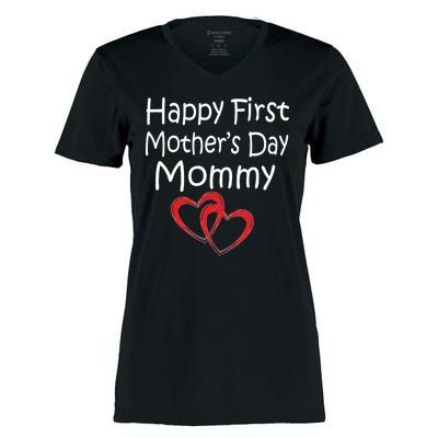 Happy First Mother's Day Mommy Women's Momentum V-Neck T-Shirt