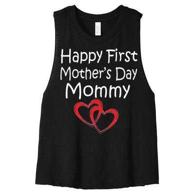 Happy First Mother's Day Mommy Women's Racerback Cropped Tank