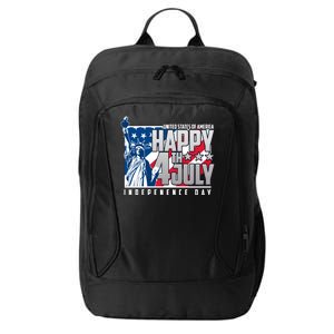 Happy Fourth of July Independence Day Statue of Liberty USA Flag City Backpack