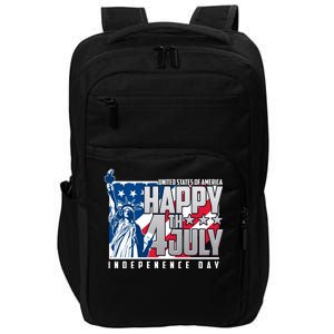 Happy Fourth of July Independence Day Statue of Liberty USA Flag Impact Tech Backpack