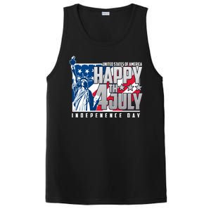 Happy Fourth of July Independence Day Statue of Liberty USA Flag PosiCharge Competitor Tank