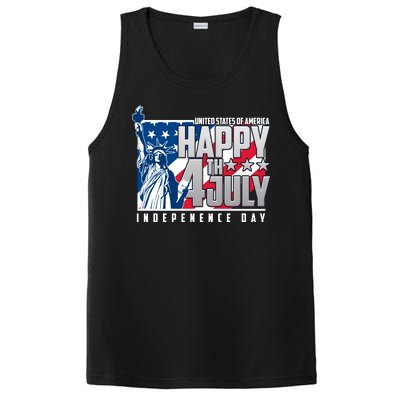 Happy Fourth of July Independence Day Statue of Liberty USA Flag PosiCharge Competitor Tank