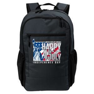 Happy Fourth of July Independence Day Statue of Liberty USA Flag Daily Commute Backpack