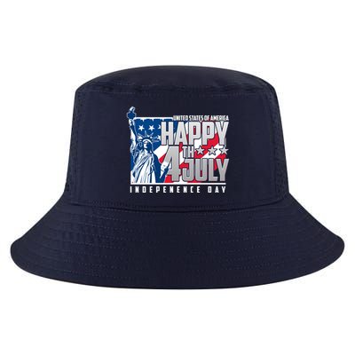 Happy Fourth of July Independence Day Statue of Liberty USA Flag Cool Comfort Performance Bucket Hat