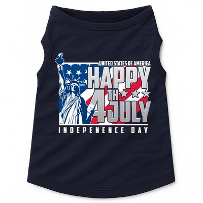 Happy Fourth of July Independence Day Statue of Liberty USA Flag Doggie Tank
