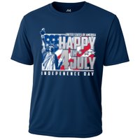 Happy Fourth of July Independence Day Statue of Liberty USA Flag Cooling Performance Crew T-Shirt