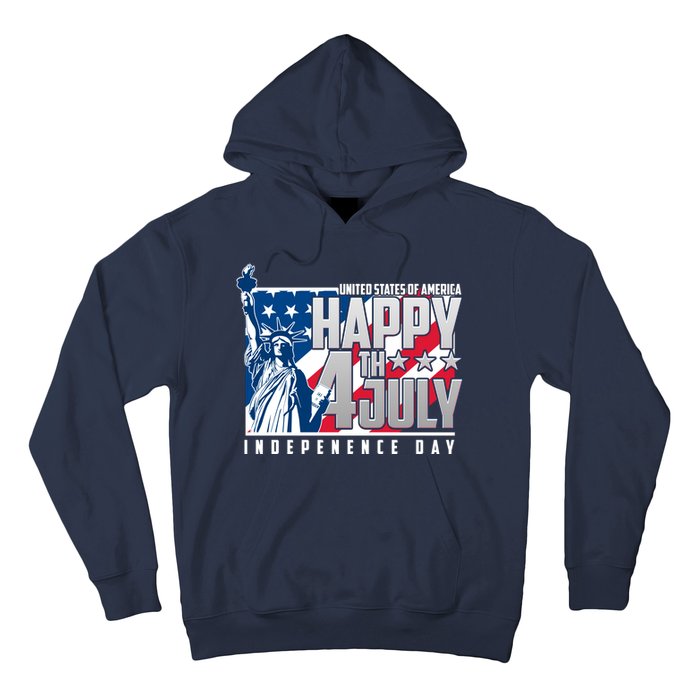 Happy Fourth of July Independence Day Statue of Liberty USA Flag Hoodie